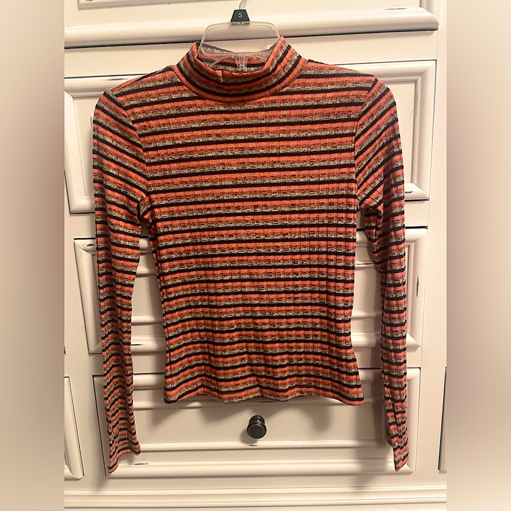 **Buy 4 Get 1 Free. $5 items only!  Striped Turtleneck Blouse. NWOT